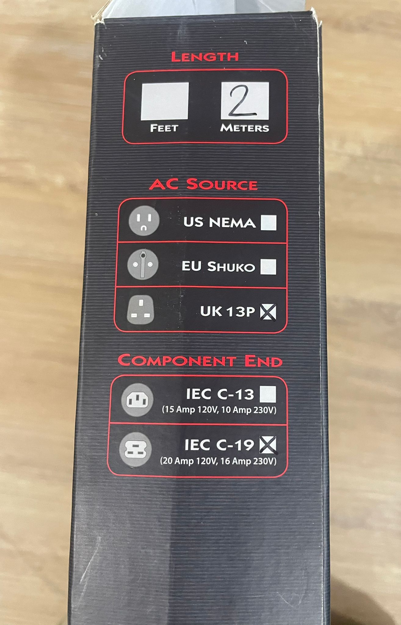 Audio Quest - Audio Quest Tornado High Current 2 Meter PowerCord - 2M, C-19, UK Plug - 7 Audio Quest - Audio Quest Tornado High Current 2 Meter PowerCord - 2M, C-19, UK Plug - 7