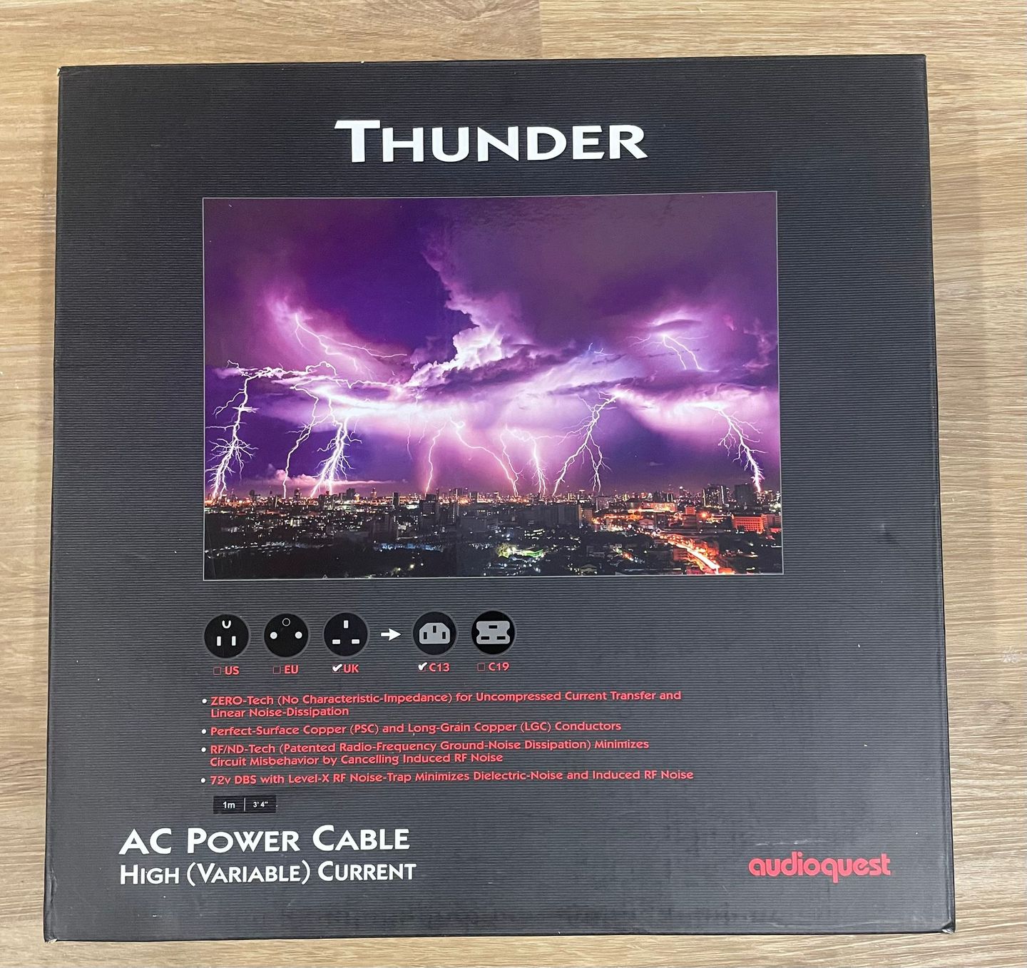 Audio Quest - Audio Quest Thunder High (variable) Current 1 Meter Power Cord - C-15, Europe Plug - 5 Audio Quest - Audio Quest Thunder High (variable) Current 1 Meter Power Cord - C-15, Europe Plug - 5