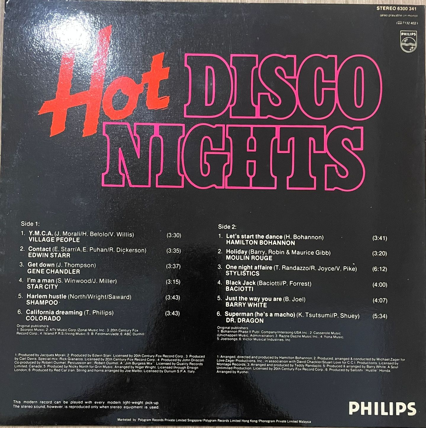 Various - Hot Disco Nights | Philips (6300 341) - 2