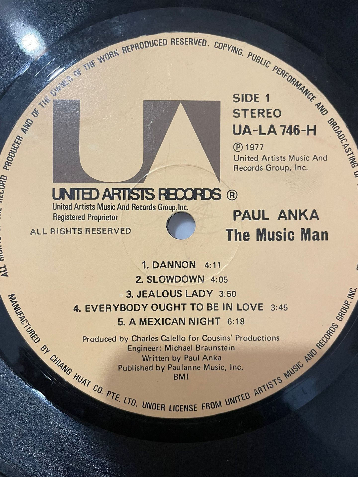 Paul Anka - The Music Man | United Artists Records (UA-LA746-H) - 5