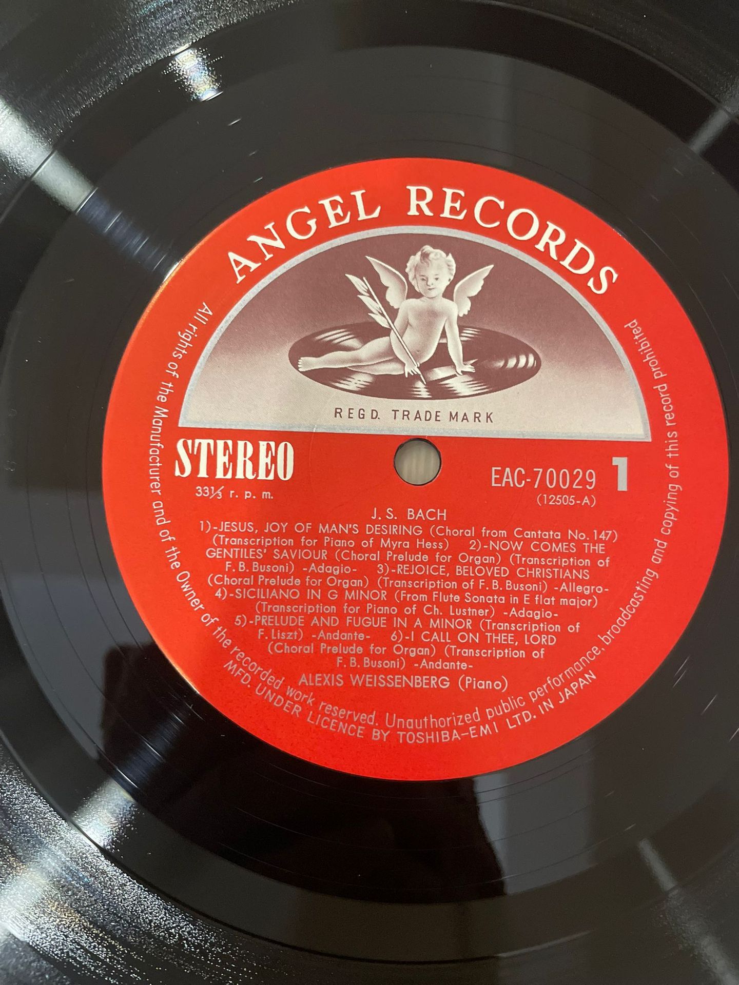 Weissenberg* - Jean-Sébastien Bach  &  Weissenberg - Jean-Sébastien Bach - Jésus, Que Ma Joie Demeure Et Les Grandes Transcriptions De Jean-Sébastien Bach | EMI-Angel (EAC-70029) - 5