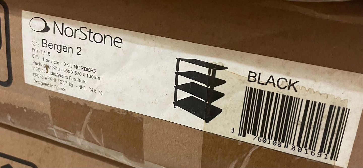 Norstone - Norstone Bergen 2 Hifi AV Rack (Black) - 2 Norstone - Norstone Bergen 2 Hifi AV Rack (Black) - 2