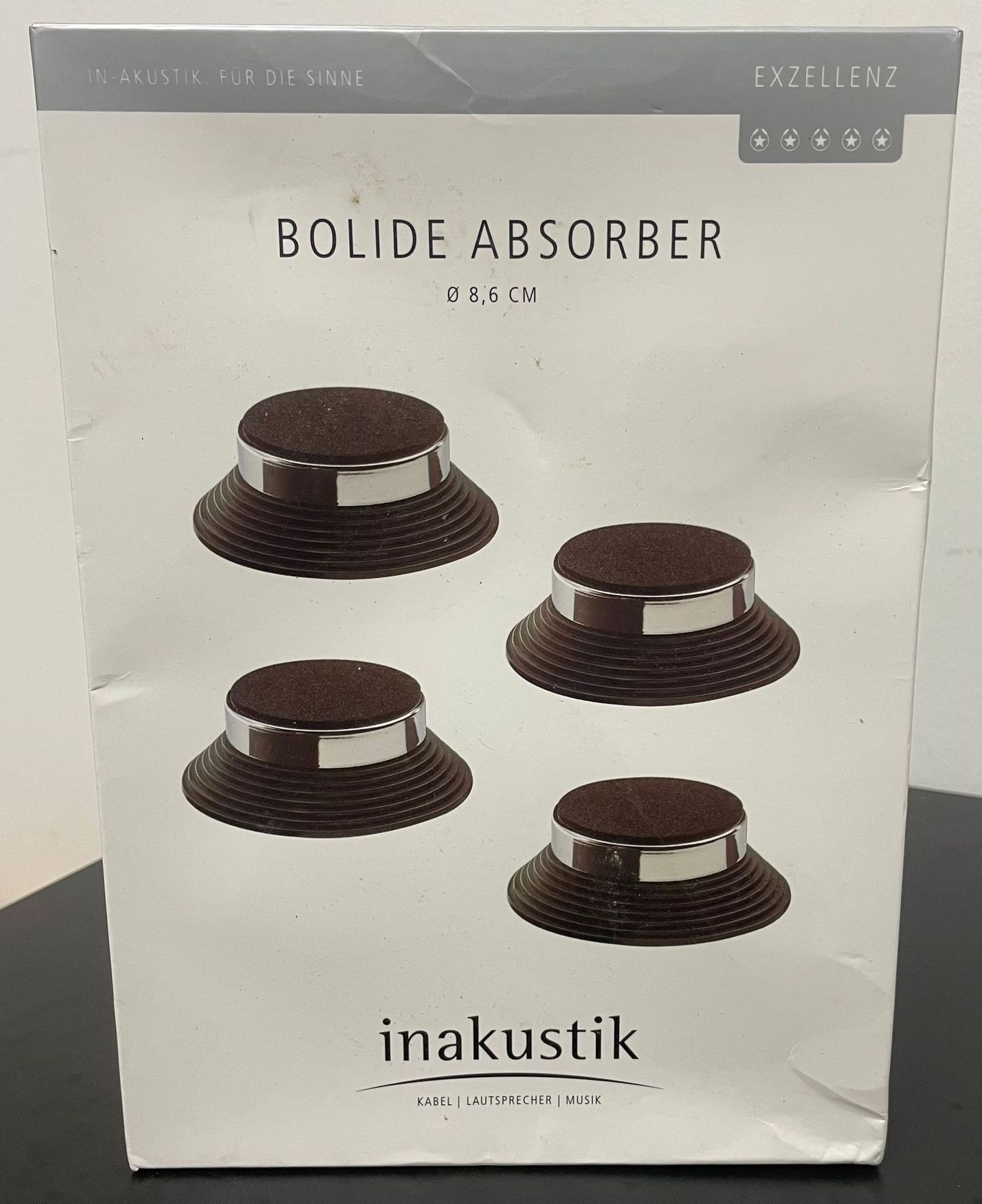Inakustik - Inakustik Bolide Absorber Set of 4 Chrome Black ( 2 Packs) - main Inakustik - Inakustik Bolide Absorber Set of 4 Chrome Black ( 2 Packs) - main