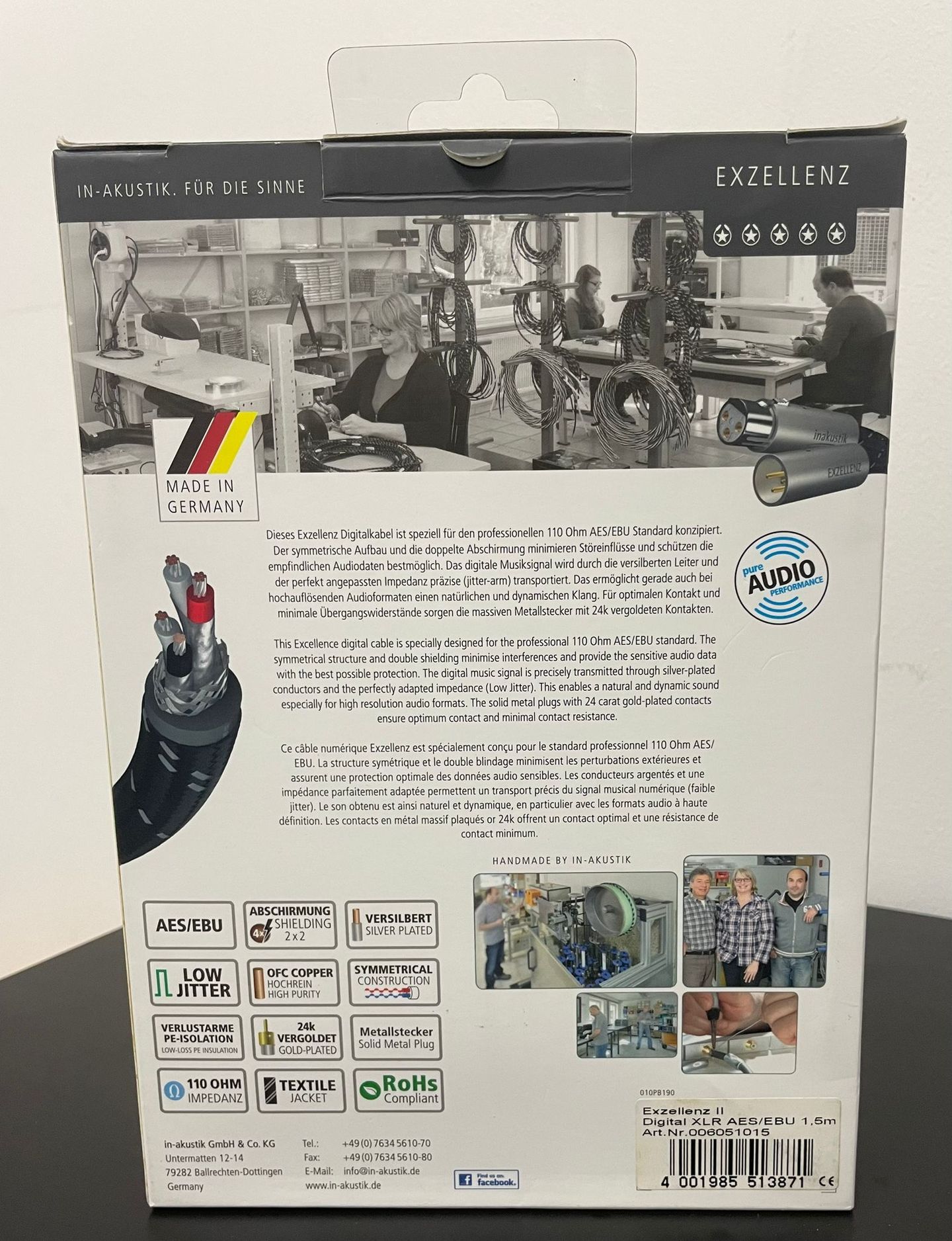 Inakustik - Inakustik Digital cable XLR AES/EBU 1.5 Meter Pair - 2 Inakustik - Inakustik Digital cable XLR AES/EBU 1.5 Meter Pair - 2
