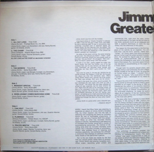Jimmy Smith's Greatest Hits!