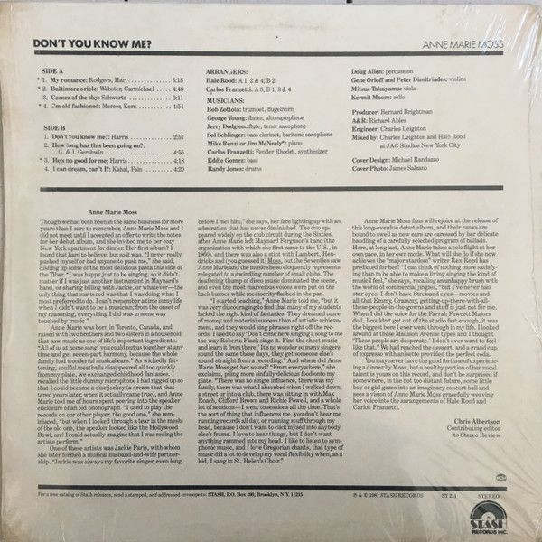Anne Marie Moss - Don't You Know Me? | Stash Records Inc. (ST-211) - 2 Anne Marie Moss - Don't You Know Me? | Stash Records Inc. (ST-211) - 2