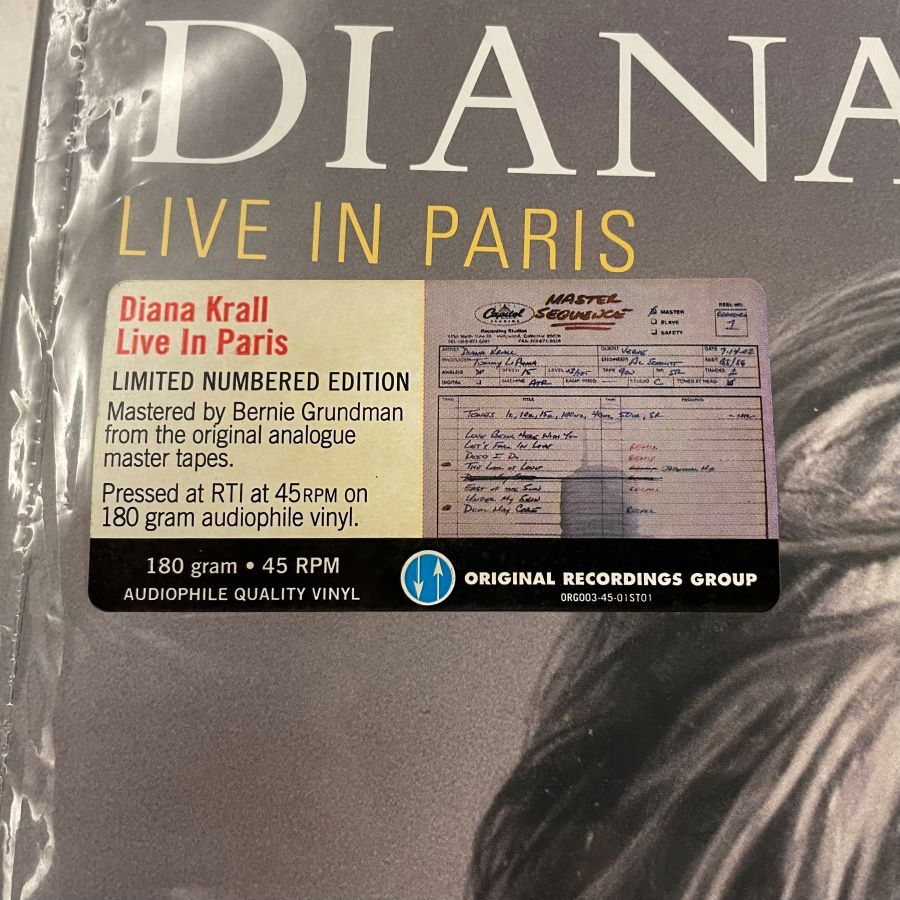 Diana Krall - Live In Paris | Original Recordings Group (ORG 003) - 3