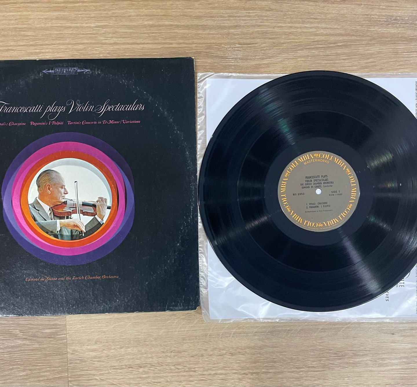 Zino Francescatti , Tomaso Antonio Vitali / Niccolò Paganini / Giuseppe Tartini , Edmond De Stoutz And The Zürcher Kammerorchester - Francescatti Plays Violin Spectaculars | Columbia Masterworks (MS 6953) - 3 Zino Francescatti , Tomaso Antonio Vitali / Niccolò Paganini / Giuseppe Tartini , Edmond De Stoutz And The Zürcher Kammerorchester - Francescatti Plays Violin Spectaculars | Columbia Masterworks (MS 6953) - 3
