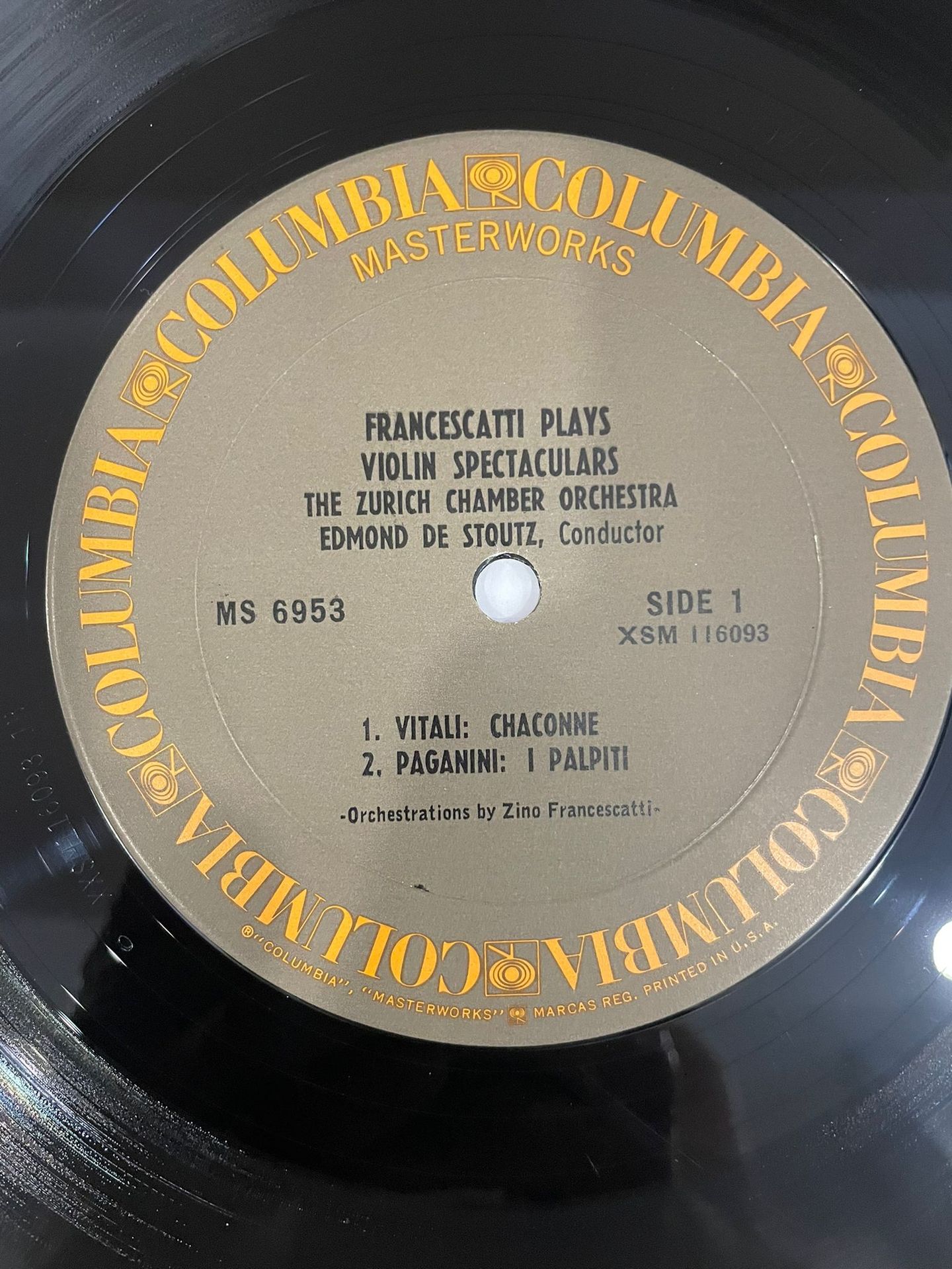 Zino Francescatti , Tomaso Antonio Vitali / Niccolò Paganini / Giuseppe Tartini , Edmond De Stoutz And The Zürcher Kammerorchester - Francescatti Plays Violin Spectaculars | Columbia Masterworks (MS 6953) - 5 Zino Francescatti , Tomaso Antonio Vitali / Niccolò Paganini / Giuseppe Tartini , Edmond De Stoutz And The Zürcher Kammerorchester - Francescatti Plays Violin Spectaculars | Columbia Masterworks (MS 6953) - 5