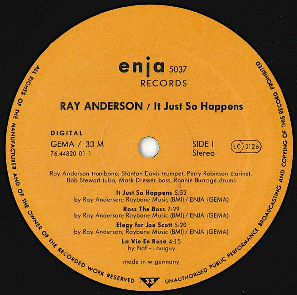 Ray Anderson - It Just So Happens | Enja Records (5037) - 3