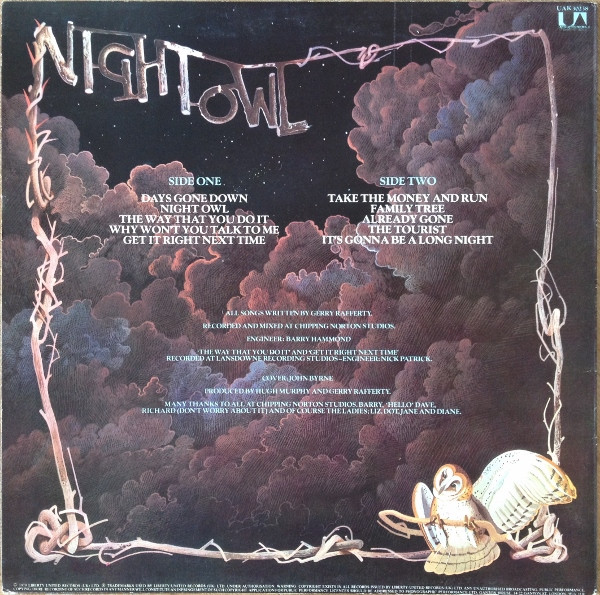 Gerry Rafferty - Night Owl | United Artists Records (UAK 30238) - 2