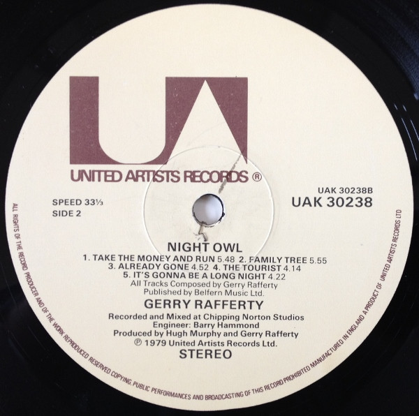 Gerry Rafferty - Night Owl | United Artists Records (UAK 30238) - 4
