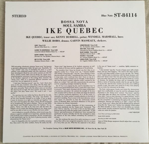 Ike Quebec - Bossa Nova Soul Samba | Classic Records (ST-84114) - 2