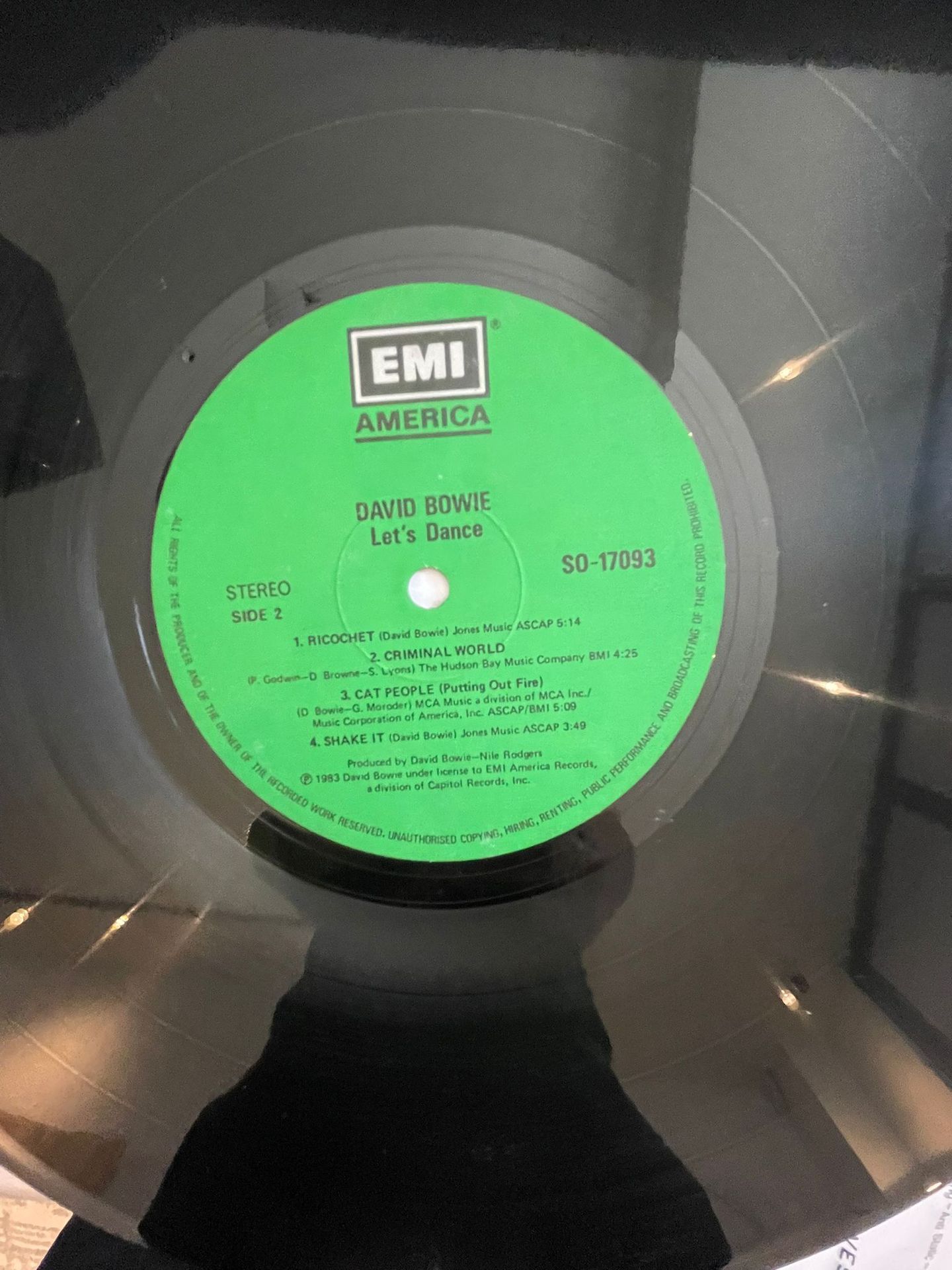 David Bowie - Let's Dance | EMI America (SO-17093) - 4
