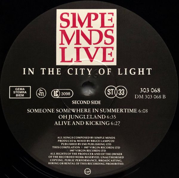 Simple Minds - Live In The City Of Light | Virgin (303 067-420) - 7 Simple Minds - Live In The City Of Light | Virgin (303 067-420) - 7