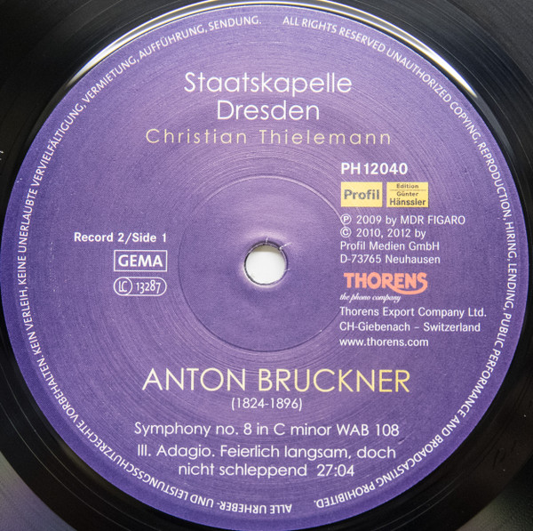 Anton Bruckner , Staatskapelle Dresden , Christian Thielemann - Symphony No. 8 In C Minor Wab 108 | Profil Edition Günter Hänssler (PH12040) - 6