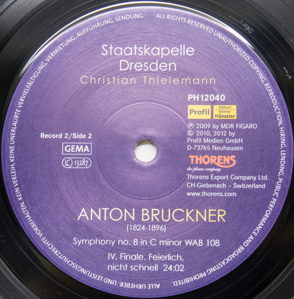Anton Bruckner , Staatskapelle Dresden , Christian Thielemann - Symphony No. 8 In C Minor Wab 108 | Profil Edition Günter Hänssler (PH12040) - 7