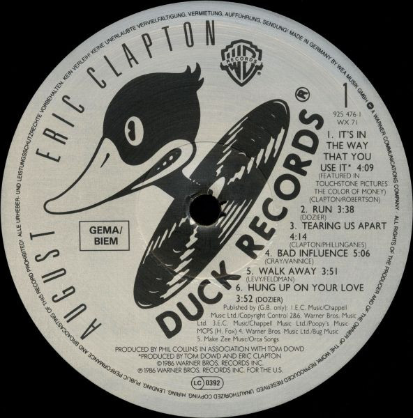 Eric Clapton - August | Duck Records (925 476-1) - 5 Eric Clapton - August | Duck Records (925 476-1) - 5