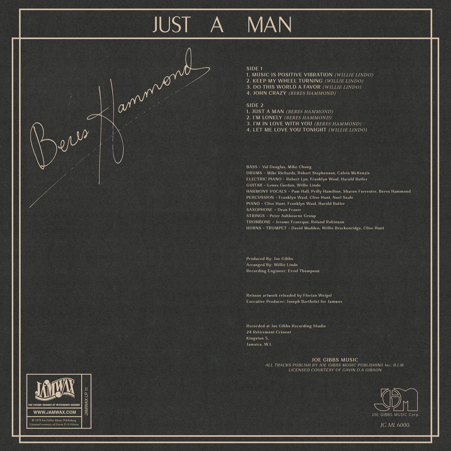 Beres Hammond - Just A Man | Jamwax (JAMWAXLP11) - 2 Beres Hammond - Just A Man | Jamwax (JAMWAXLP11) - 2