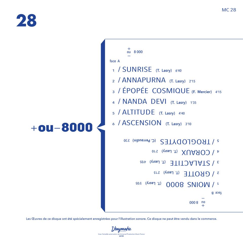T. Lasry / F. Mercier / C. Perraudin - + ou - 8000 | Vinymatic RECORDS (MC28) - 2