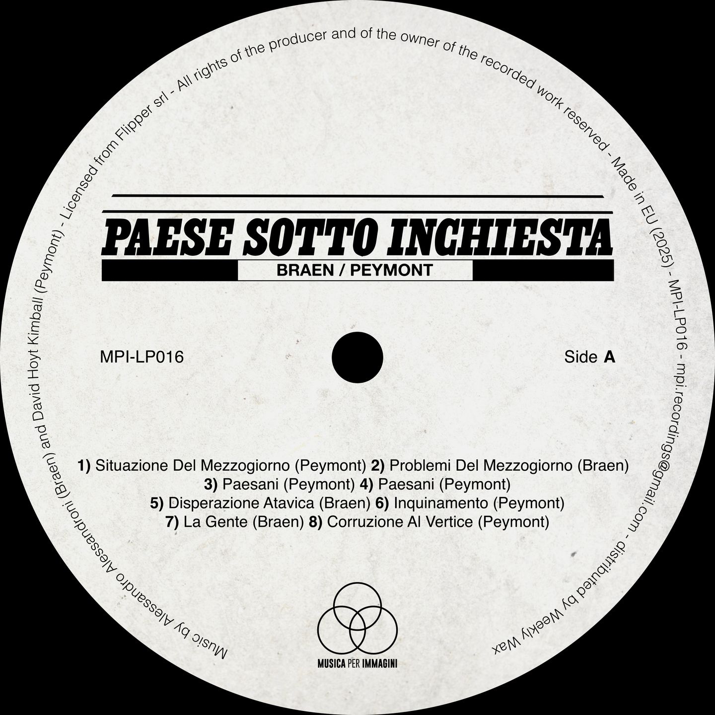 Braen & Peymont - Paese Sotto Inchiesta | Musica Per Immagini (MPI-LP016) - 3 Braen & Peymont - Paese Sotto Inchiesta | Musica Per Immagini (MPI-LP016) - 3