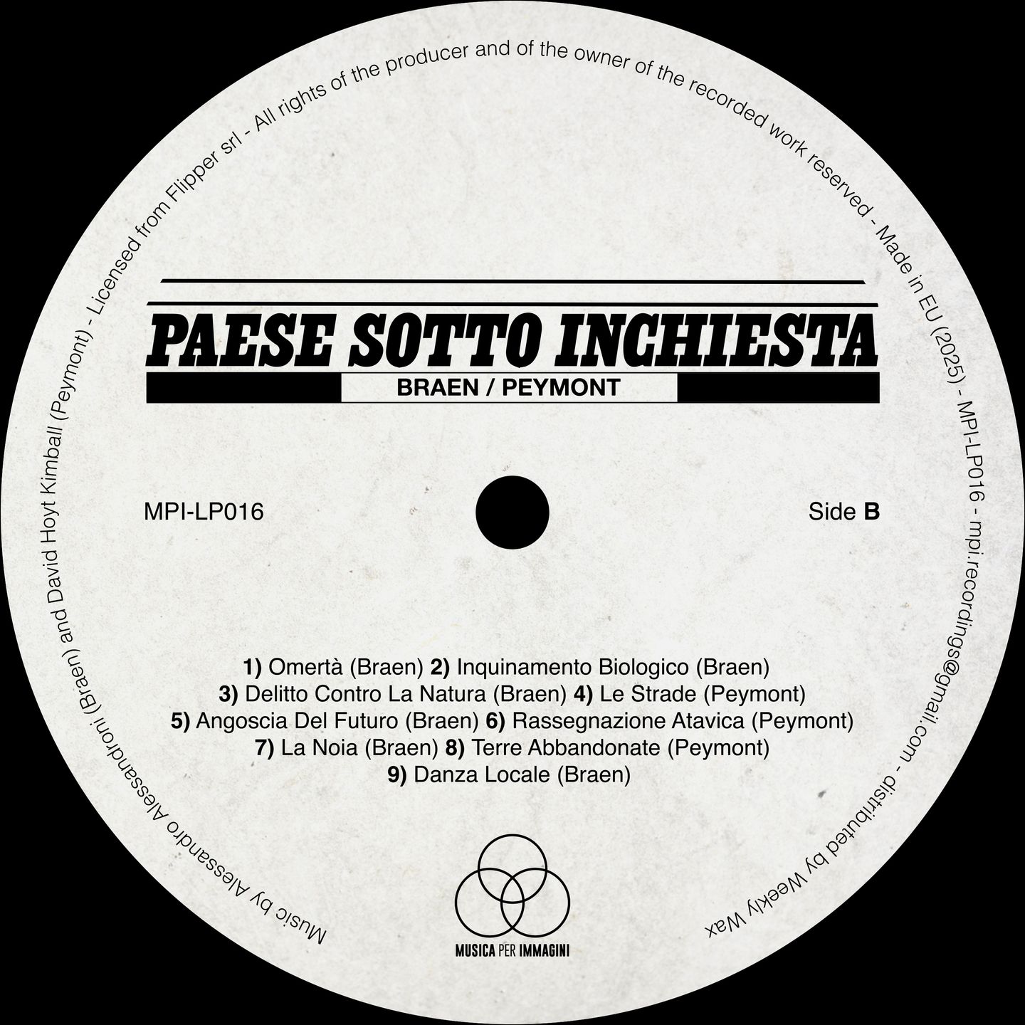 Braen & Peymont - Paese Sotto Inchiesta | Musica Per Immagini (MPI-LP016) - 4 Braen & Peymont - Paese Sotto Inchiesta | Musica Per Immagini (MPI-LP016) - 4