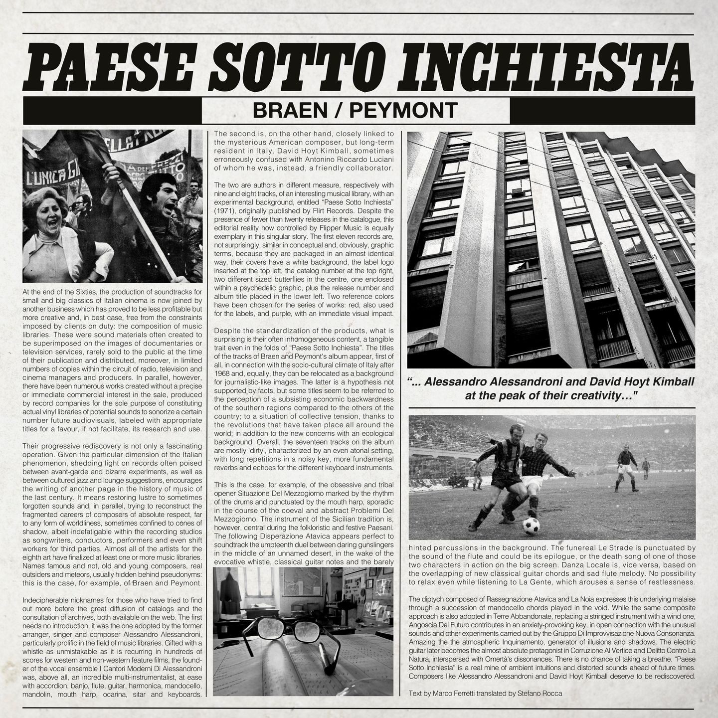 Braen & Peymont - Paese Sotto Inchiesta | Musica Per Immagini (MPI-LP016) - main Braen & Peymont - Paese Sotto Inchiesta | Musica Per Immagini (MPI-LP016) - main