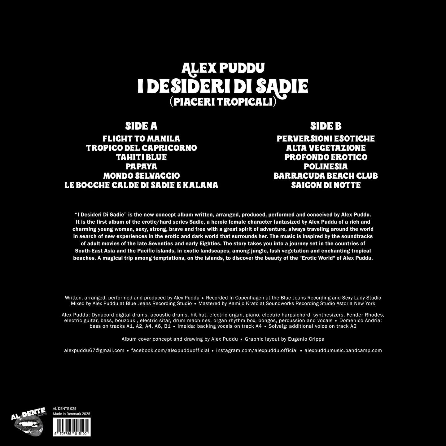Alex Puddu - I Desideri Di Sadie (Piaceri Tropicali) | Al Dente Music (ALDENTE025) - 2