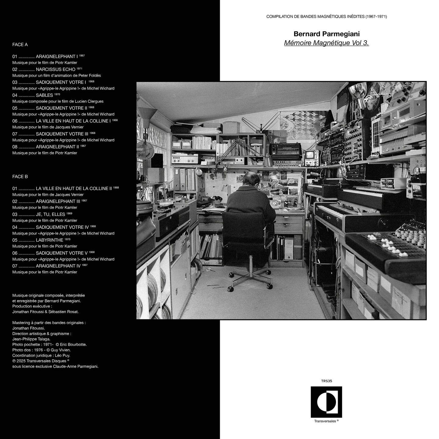 Bernard Parmegiani - Mémoire Magnétique Vol.3 | Transversales Disques (TRS35) - 2
