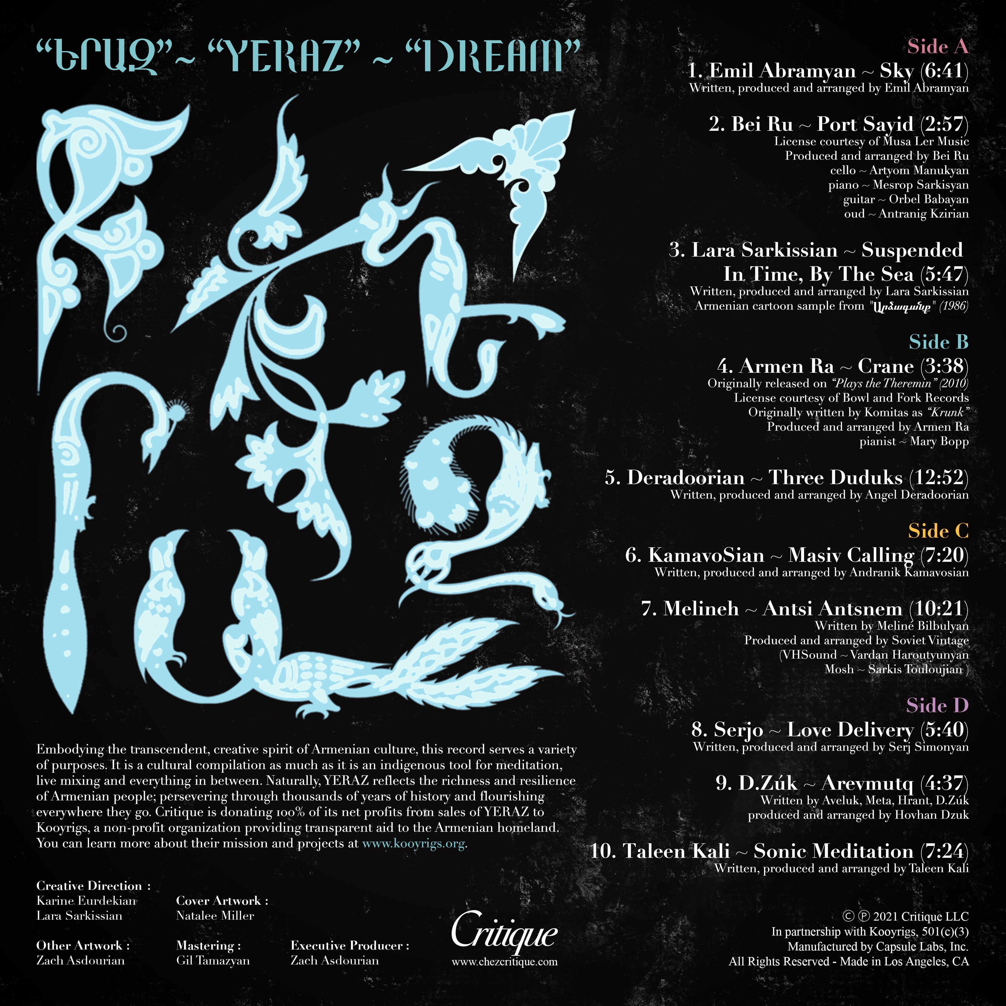Various Artists - Yeraz (Past, Present And Future Armenian Sounds From Los Angeles To Yerevan) | Critique Records (CRTQ001) - 2 Various Artists - Yeraz (Past, Present And Future Armenian Sounds From Los Angeles To Yerevan) | Critique Records (CRTQ001) - 2