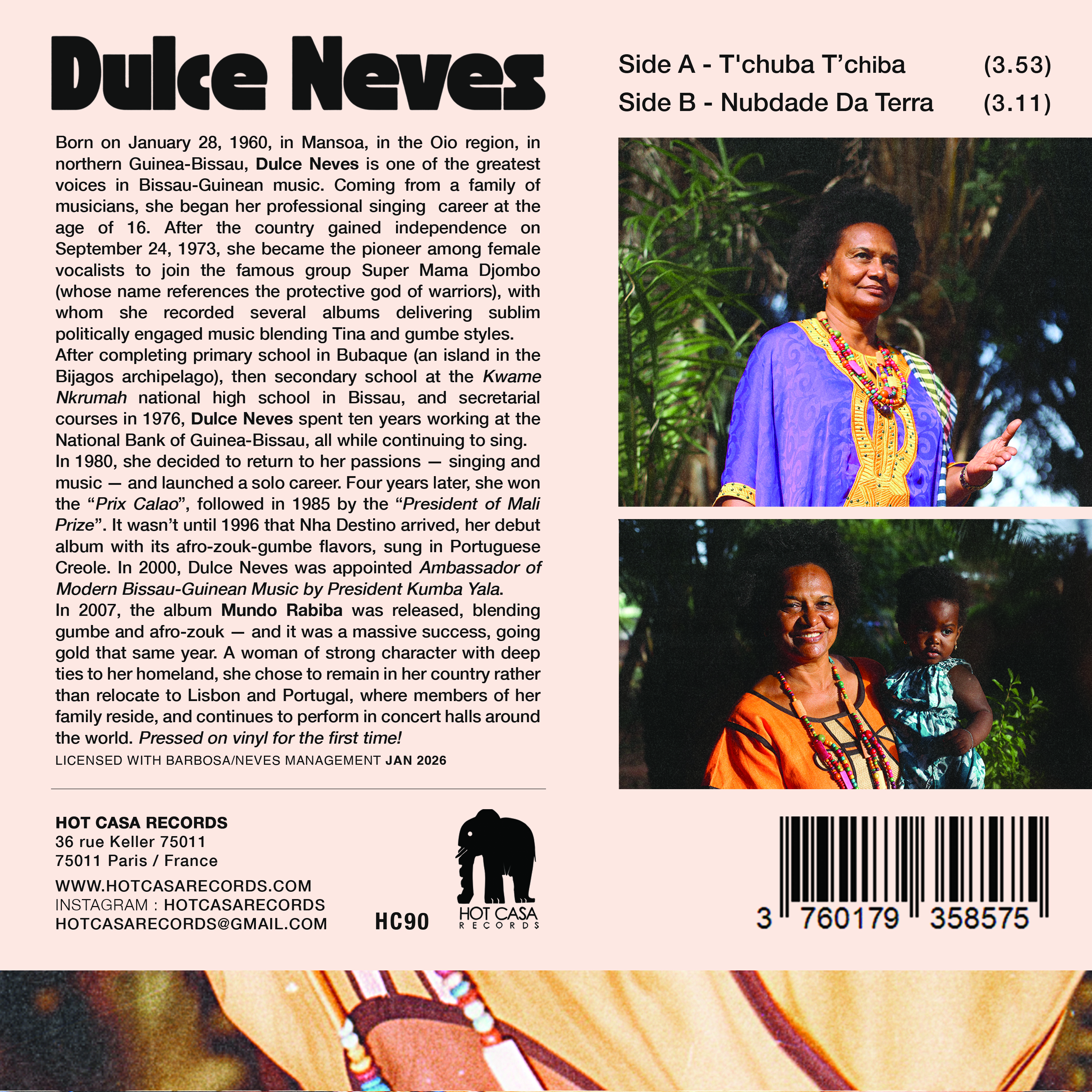 Dulce Neves - T'Chuba T'Chiba | Hot Casa Records (HC90) - 2 Dulce Neves - T'Chuba T'Chiba | Hot Casa Records (HC90) - 2