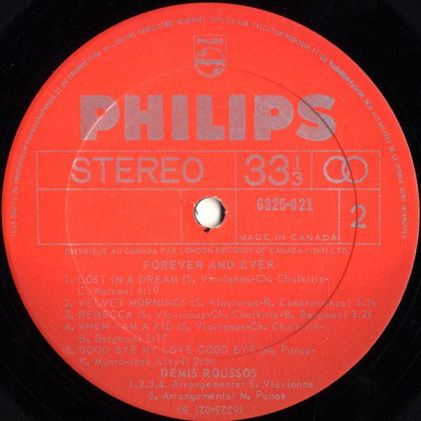 Démis Roussos - Forever And Ever [Vinyl] | Philips (6325 021) - 4
