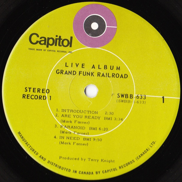 Grand Funk Railroad - Live Album (2LP) [Vinyl] | Capitol Records (SWBB-633) - 4