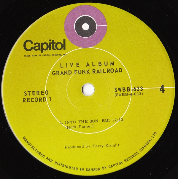 Grand Funk Railroad - Live Album (2LP) [Vinyl] | Capitol Records (SWBB-633) - 7
