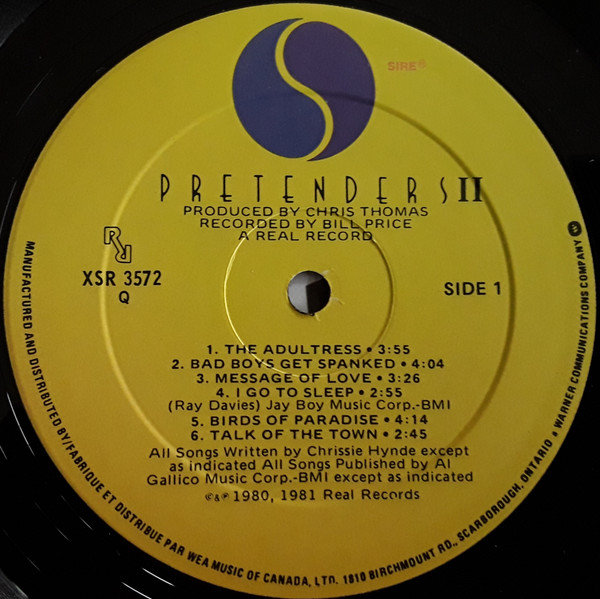 Pretenders - Pretenders II [Vinyl] | Sire (XSR 3572) - 3