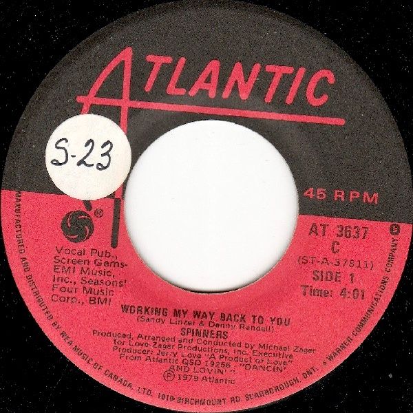 Spinners - Working My Way Back To You / Disco Ride (7") [Vinyl] | Atlantic (AT 3637)