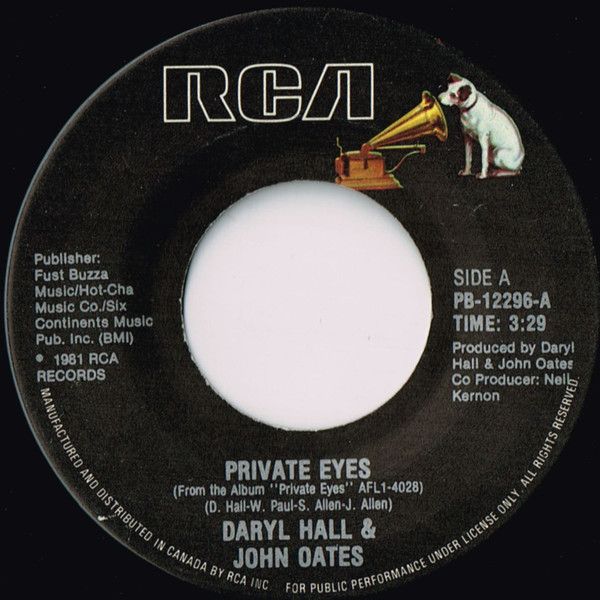 Daryl Hall & John Oates - Private Eyes (7") [Vinyl] | RCA (PB-12296) - main