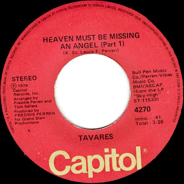 Tavares - Heaven Must Be Missing An Angel (7") [Vinyl] | Capitol Records (4270) - main