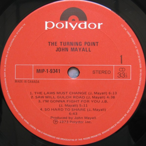 John Mayall - The Turning Point [Vinyl] | Polydor (MIP-1-9341) - 3
