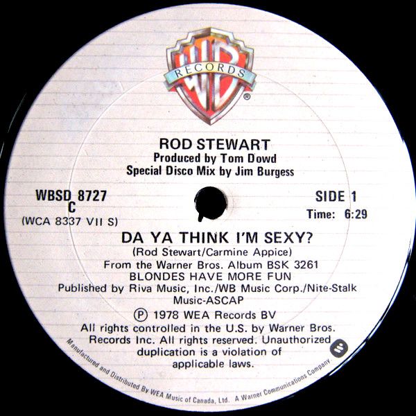 Rod Stewart - Da Ya Think I'm Sexy? (12") [Vinyl] | Warner Bros. Records (WBSD 8727)