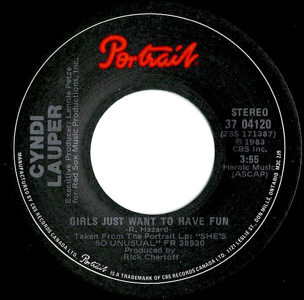 Cyndi Lauper - Girls Just Want To Have Fun / Right Track Wrong Train (7") [Vinyl] | Portrait (37 04120)