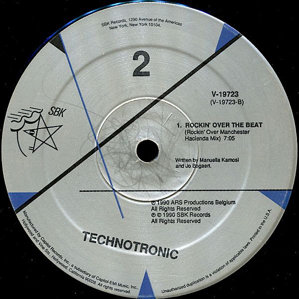 Technotronic - Techno Medley / Rockin' Over The Beat (12") [Vinyl] | SBK Records (V-19723) - 2
