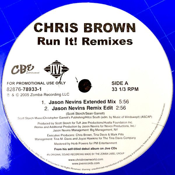 Chris Brown - Run It! (Remixes) (12") [Vinyl] | Jive (82876-78933-1)
