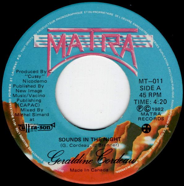 Geraldine Cordeau - Sounds In The Night (7") [Vinyl] | Matra (MT-011) - main