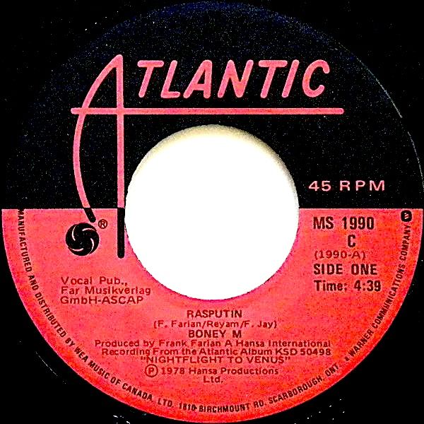 Boney M. - Rasputin (7") [Vinyl] | Atlantic (MS 1990) - main