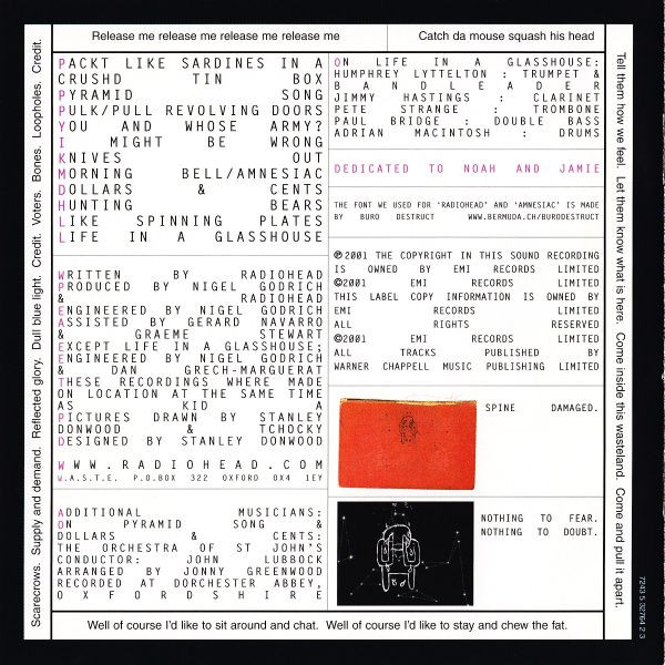 Radiohead - Amnesiac (CD) | Parlophone (7243 5 32764 2 3) - 4