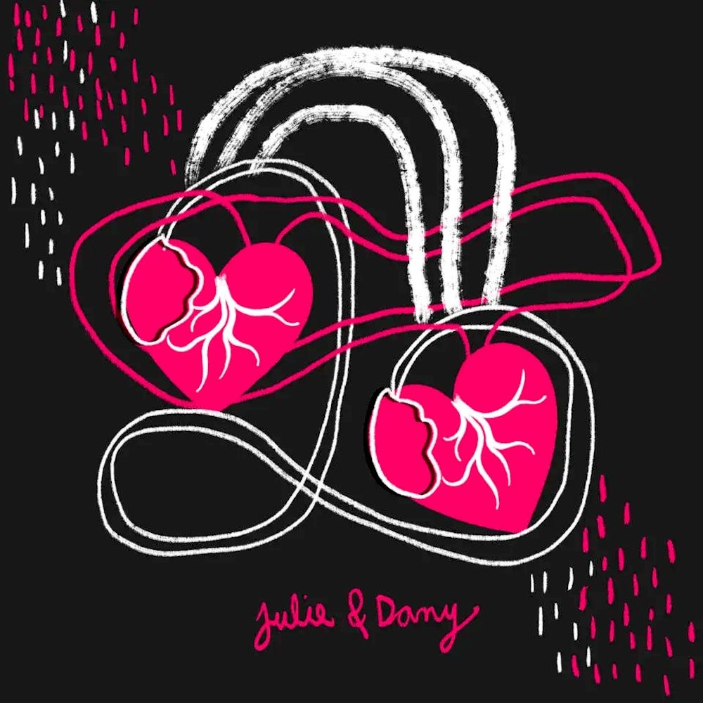 Julie & Dany - Julie & Dany (Limited Edition - Pink & Black Swirl Vinyl) [Vinyl] | Simone Records (SMLP090)