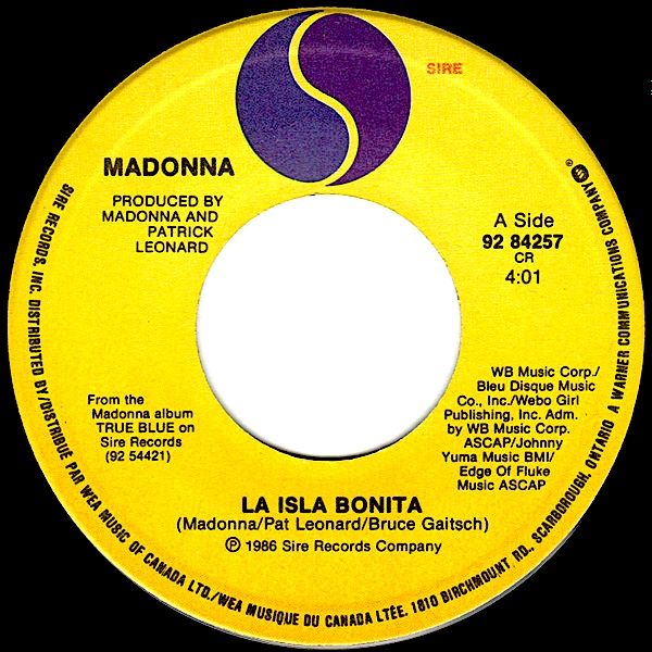 Madonna - La Isla Bonita (7") [Vinyl] | Sire (92 84257) - main