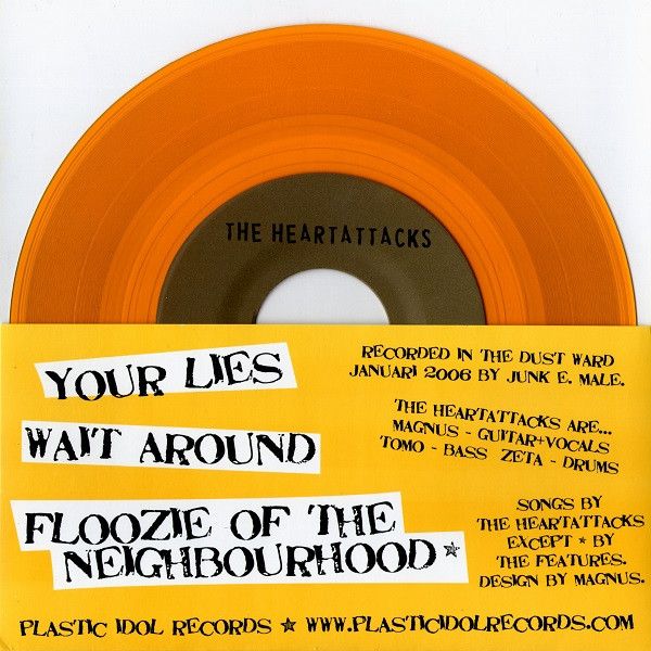 The Heartattacks - Your Lies (7" - Orange Clear Vinyl) [Vinyl] | Plastic Idol Records (PIR-014) - 2