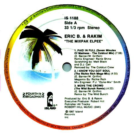 Eric B. & Rakim - The Mixpak Elpee [Vinyl] | Island Records (IS 1188)